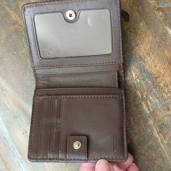 Maroon & Brown Coach Wallet - Picture 3 of 4